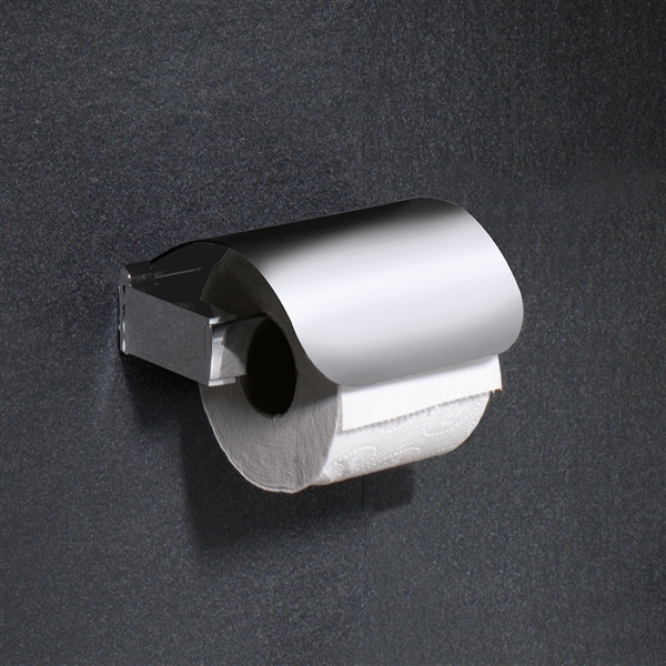 Gedy Kent Toilet Roll Holder with Flap In Chrome 5525-13