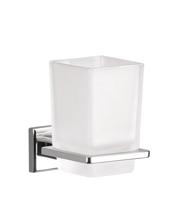 Gedy Colorado Glass Tumbler Holder in Chrome 6910-13