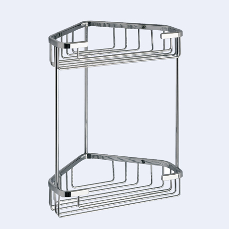 Double Corner Metal Shower Basket 2481-13 Gedy