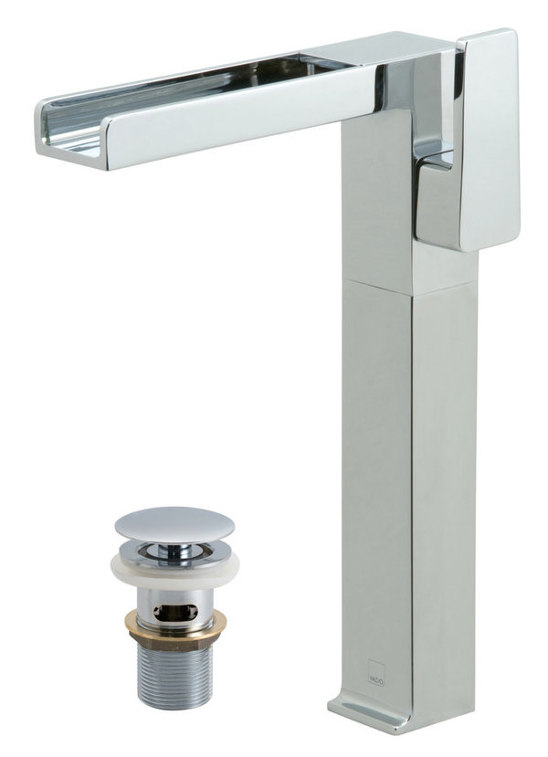 Vado extended basin mixer with waterfall SYN-100E/CC-C/P