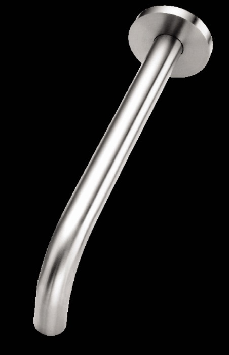 Inox JTP Brushed Stainless Steel Wall 250mm Basin Spout