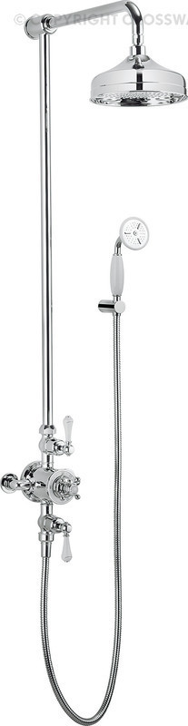Belgravia thermostatic shower valve with 8" fixed head Chrome