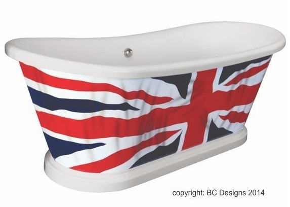 Union Jack Rippling Flag Freestanding Boat Bath 1800 x 800mm