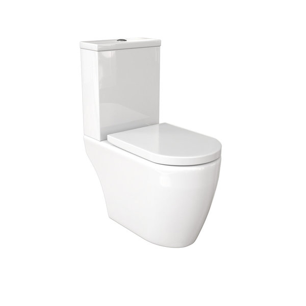 Saneux Uni Rimless Open Back Close Coupled Toilet