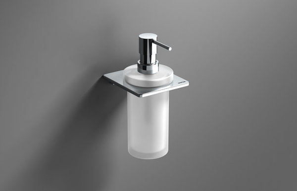 Sonia S Cube Wall Mounted Frosted Glass Soap Dispenser