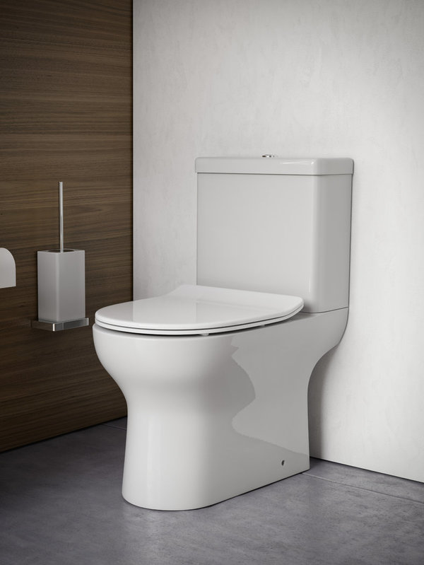 Saneux Air Open Back Close Coupled Toilet with Thin Seat