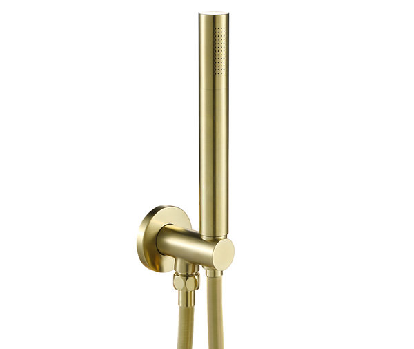 VOS Brushed Brass Round Outlet with Hand Shower