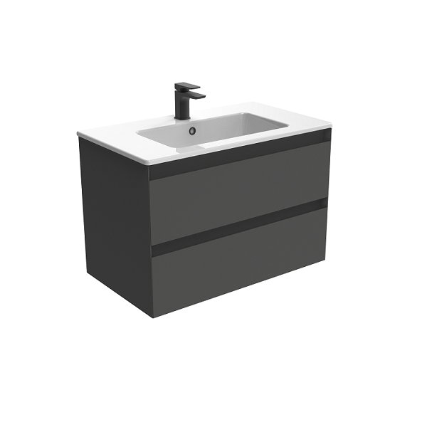 Uni Matt Anthracite 80cm Bathroom Basin Unit by Saneux