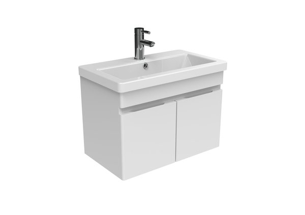 Air 60cm Gloss White Cloakroom Wall Mounted Basin Unit Saneux