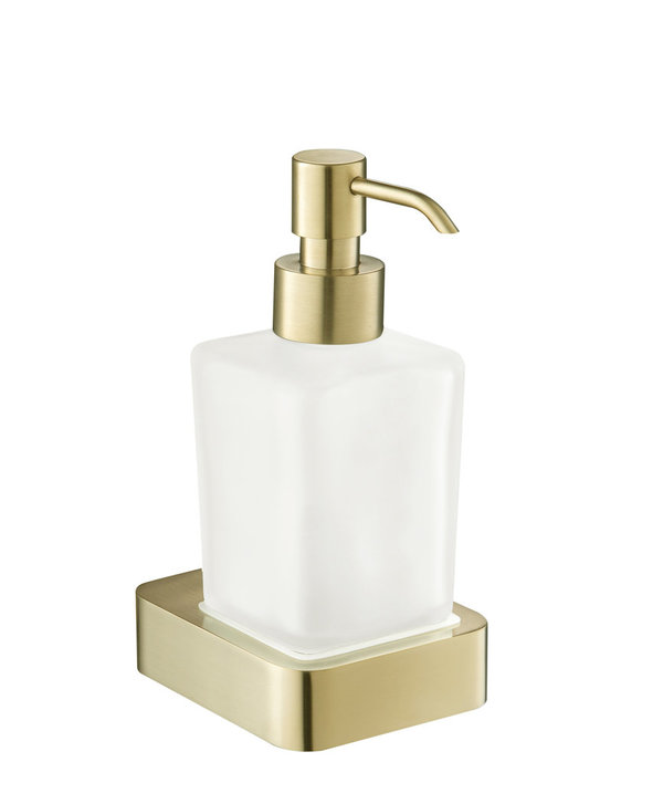 Brushed Brass Wall Mounted Square Soap Dispenser HIX by JTP