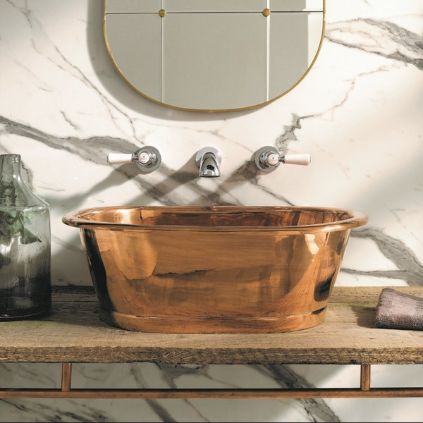 Copper Countertop Basin for a Bathroom by BC Designs