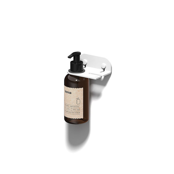 Quick Soap Dispenser and Hook in White and Brown